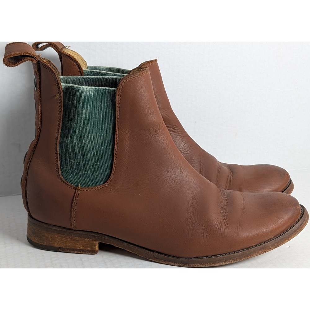 Free People Chelsea Ankle Boots Womens Size 9 Brown Leather Green Elastic